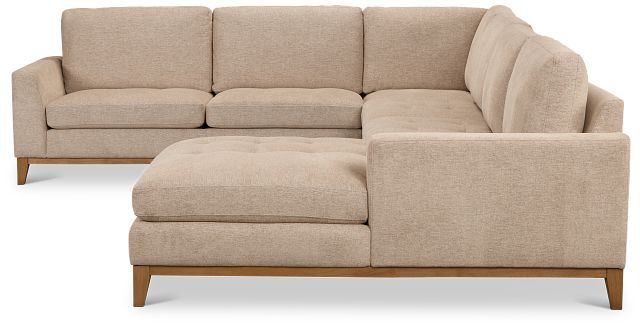 Maisie Light Brown Fabric Medium Right Chaise Sectional