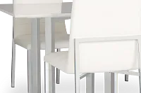 Amalfi White Marble Rectangular Table & 4 Upholstered Chairs