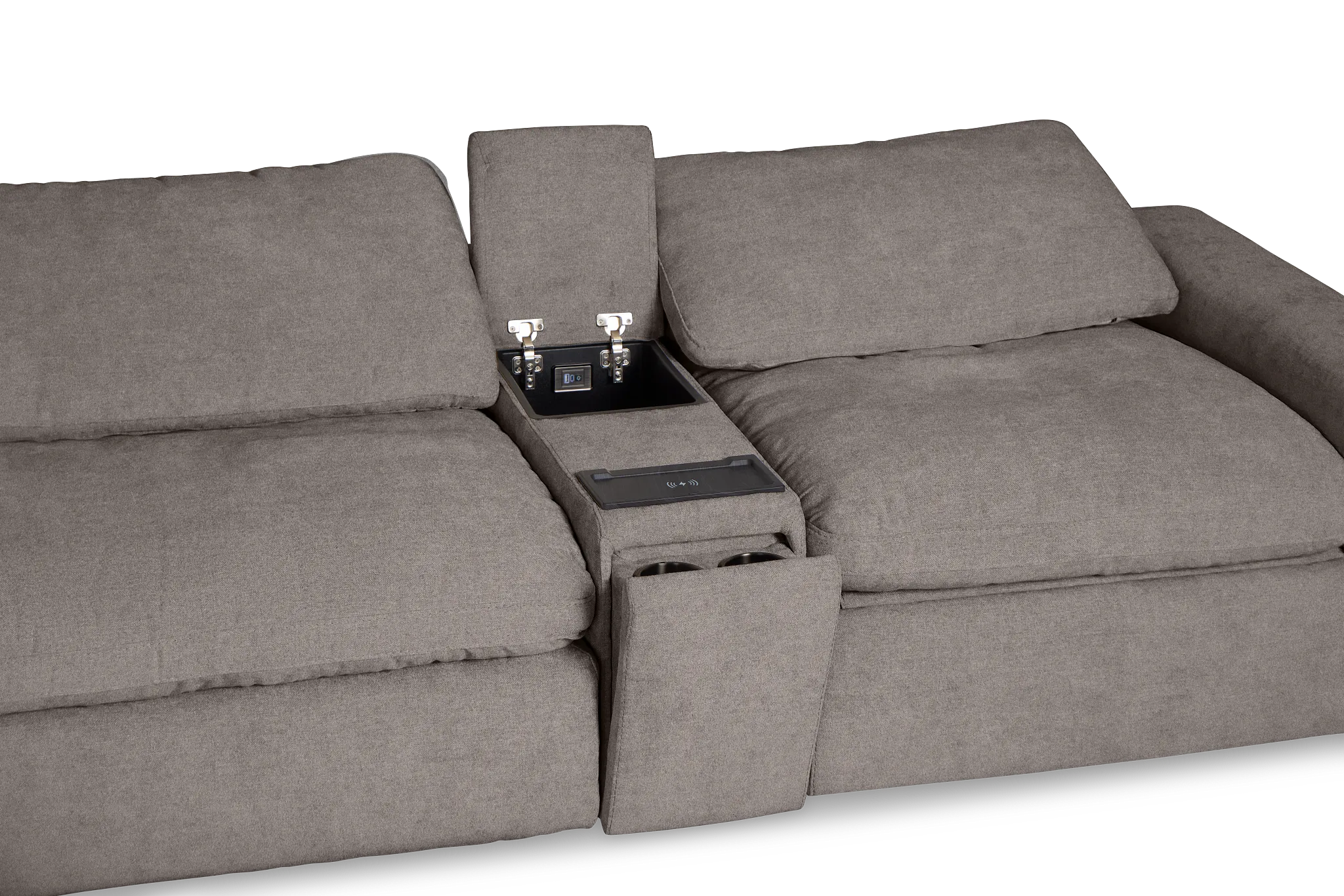 Drift Dark Gray Fabric Large Triple Power Reclining Two-arm Sectional