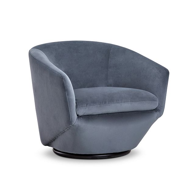 Darian Light Gray Velvet Swivel Accent Chair (1)
