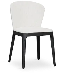 Nomad Light Beige Upholstered Side Chair W/ Black Legs