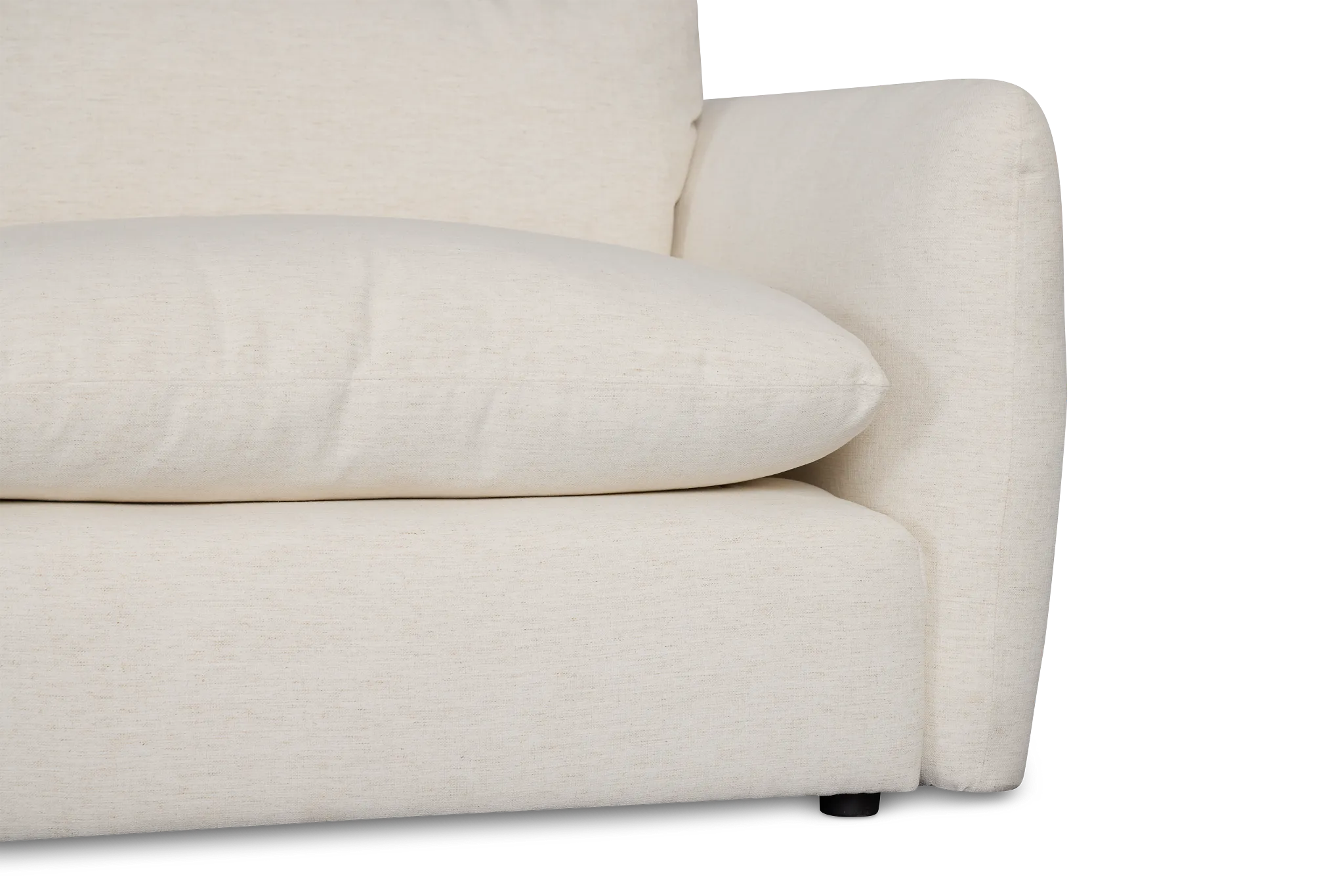 Serena White Fabric 5-piece Right Facing Bumper Sectional