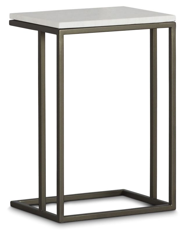 Tallie Black Marble Chairside Table