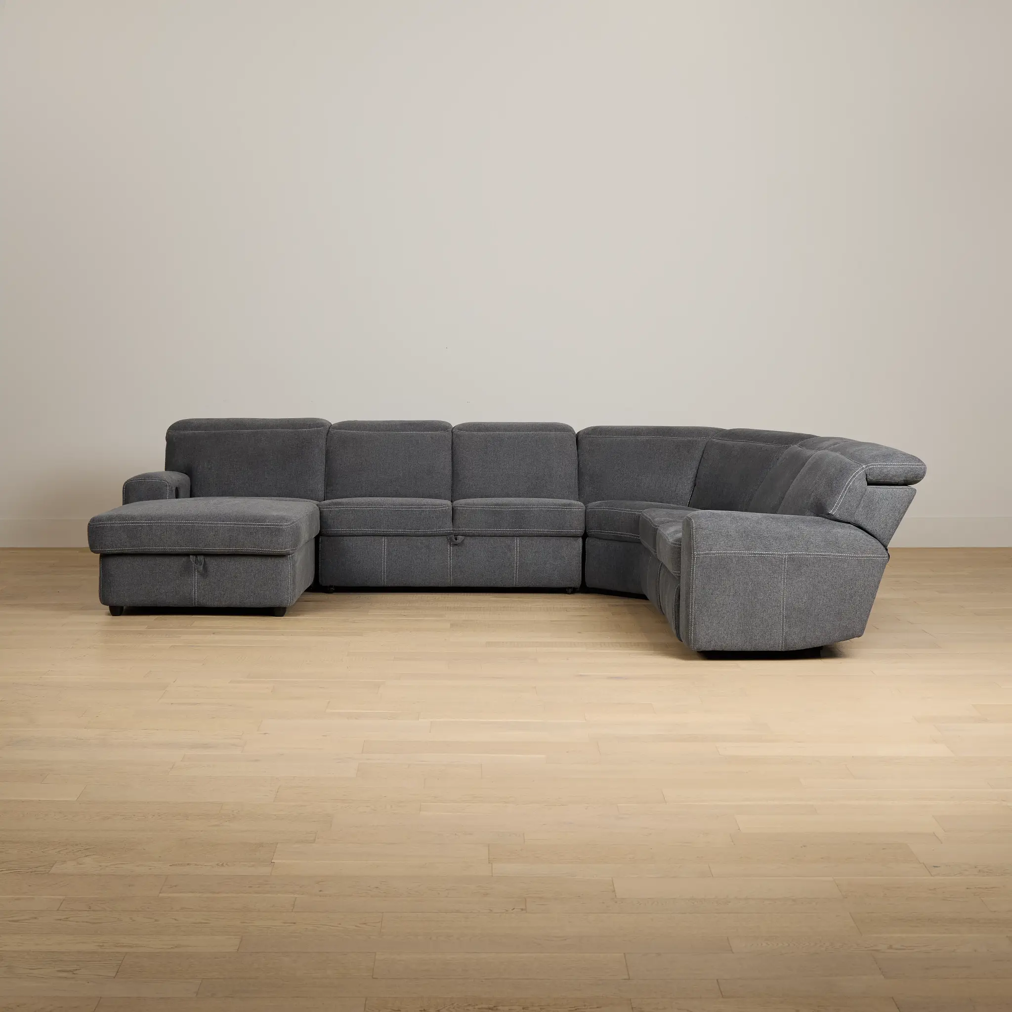 Callum Dark Gray Storage Small Left Reclining Chaise Sleeper Sectional Callum Dark Gray Storage Small Left Reclining Chaise Sleeper Sectional
