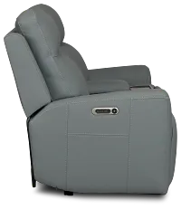 Flexsteel Sterling Blue Lthr/vinyl Power Reclining Loveseat