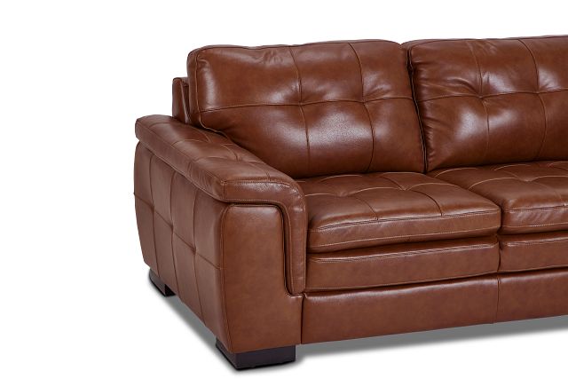 Braden Medium Brown Leather Loveseat