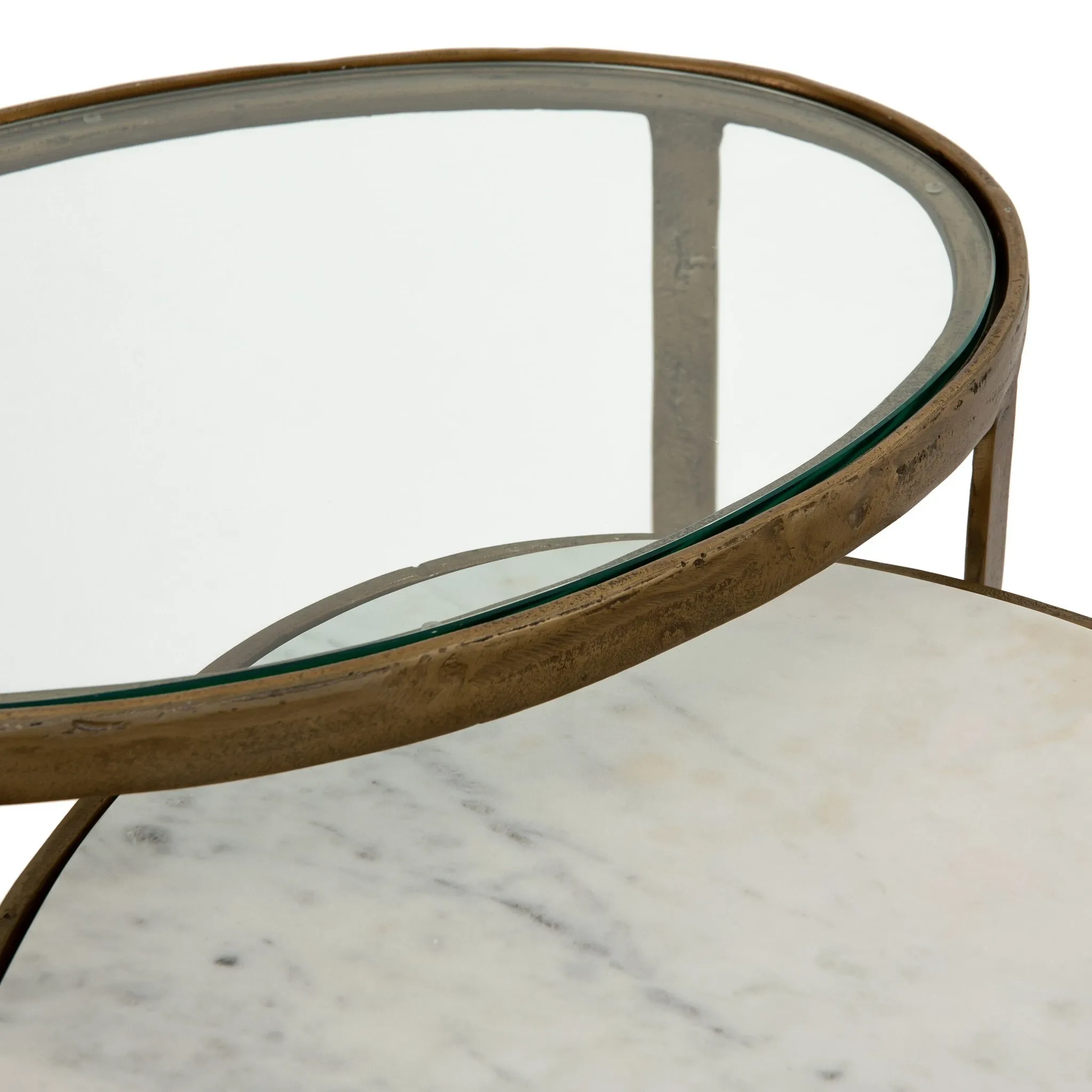 Four Hands Caren White Marble Nesting Coffee Table