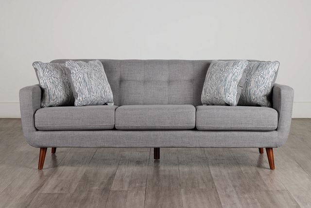 Raya Light Gray Fabric Sofa, Living Room - Sofas
