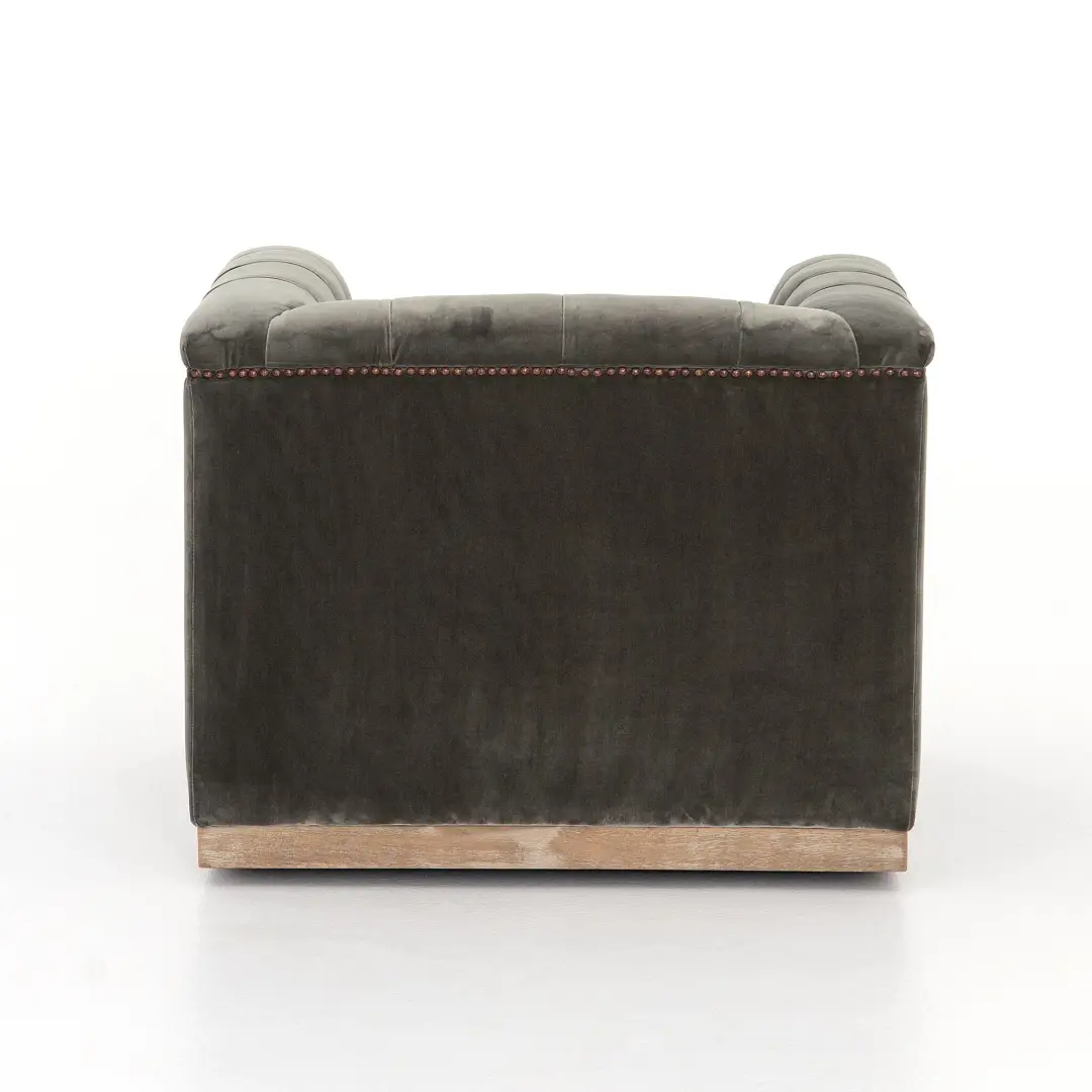 Four Hands Nannie Dark Gray Velvet Swivel Chair Four Hands Nannie Dark Gray Velvet Swivel Chair