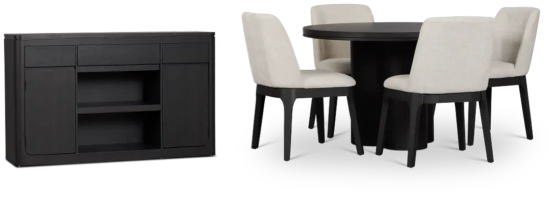Emory Black Round Dining Room Emory Black Round Dining Room