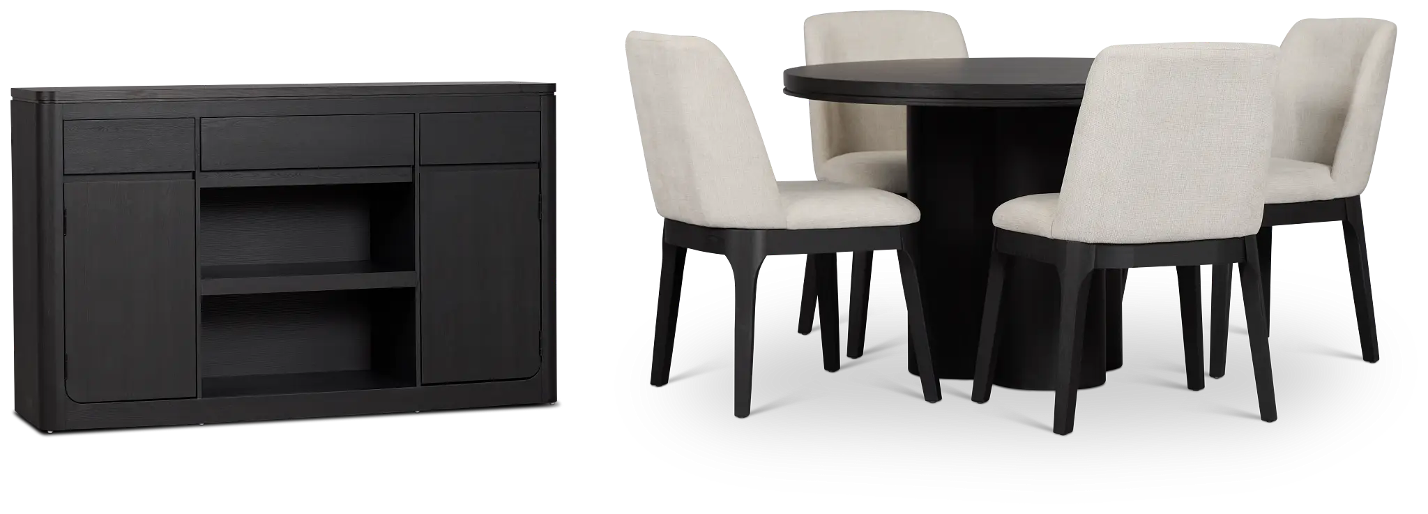 Emory Black Round Dining Room Emory Black Round Dining Room