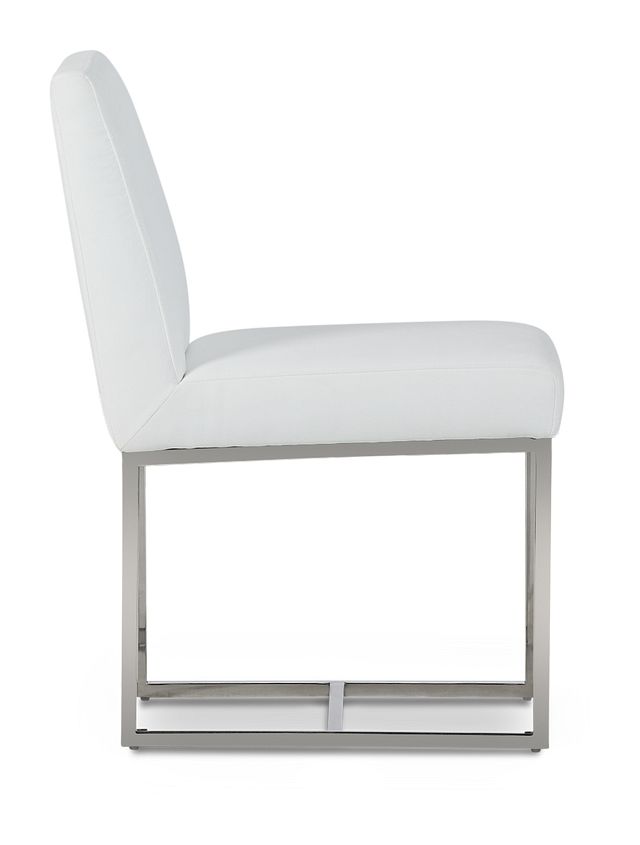 Miami White Fabric Upholstered Side Chair (1)