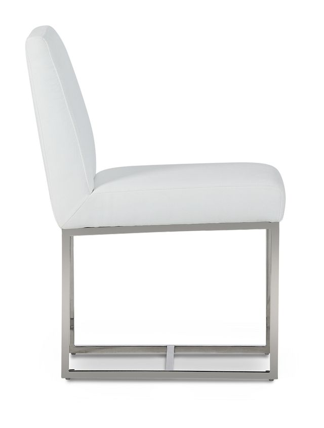 Miami White Fabric Upholstered Side Chair