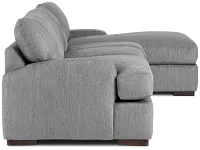 Alpha Light Gray Fabric Small Right Chaise Sectional