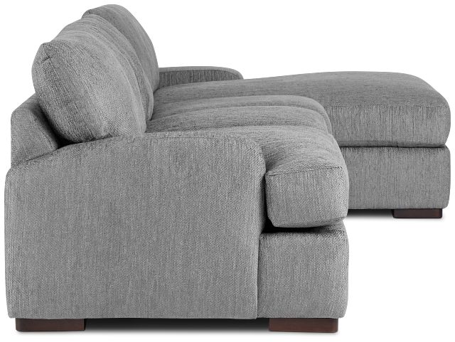 Alpha Light Gray Fabric Small Right Chaise Sectional