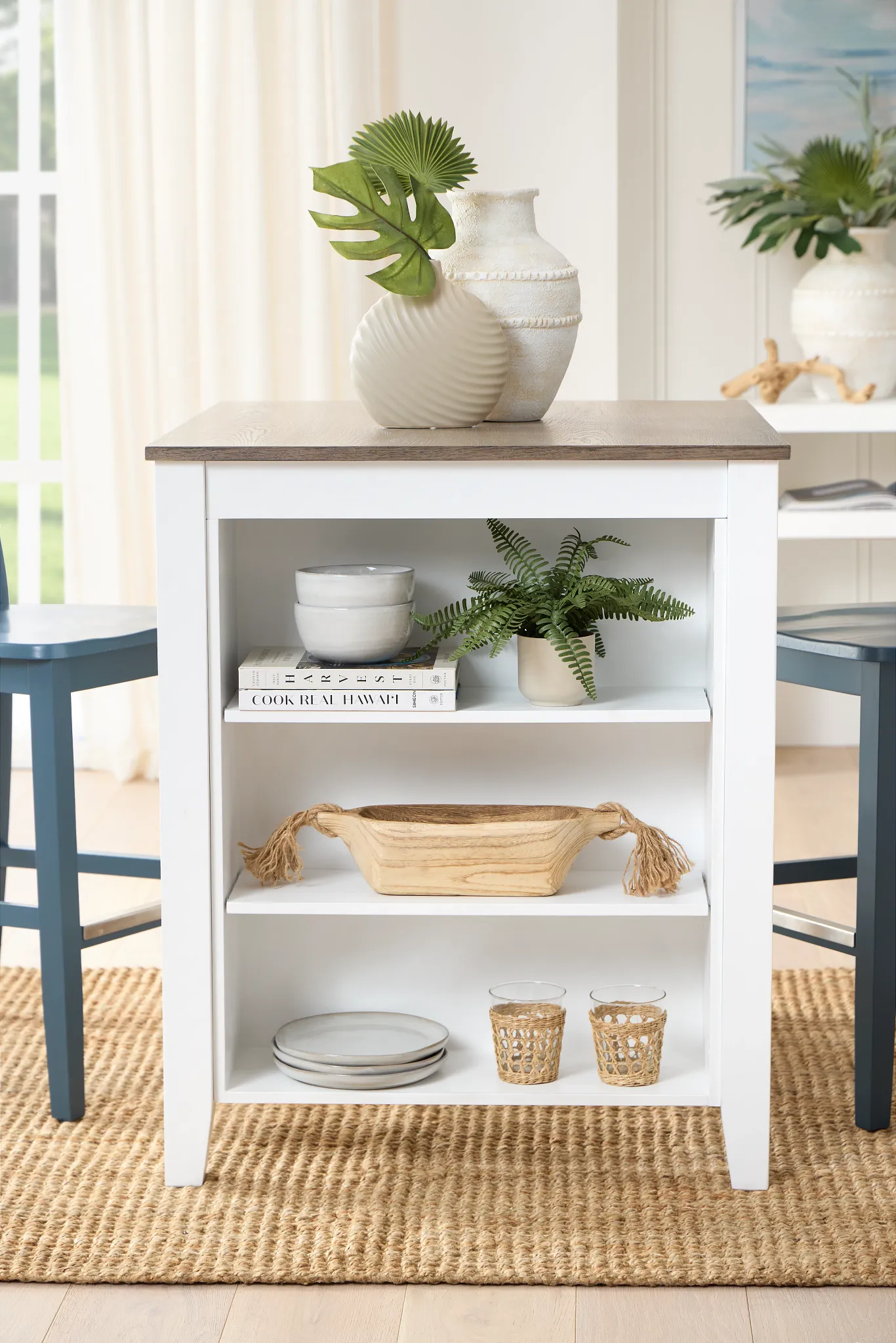 Edgartown Two-tone Storage High Dining Table