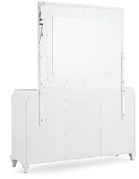 Milan White Dresser & Mirror