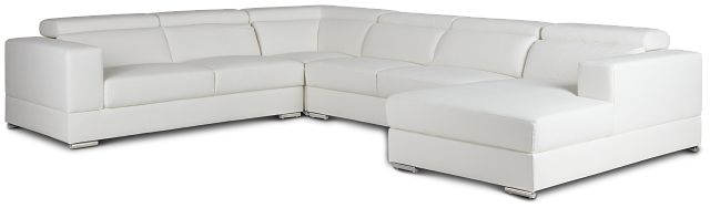 Maxwell White Micro Large Right Chaise Sectional (1)