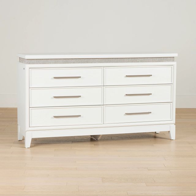 Alessandria White Lighted Dresser