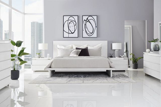 Bal Harbour White Panel Bed