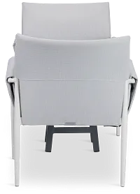 Barbados White Aluminum Square Table & 2 Chairs