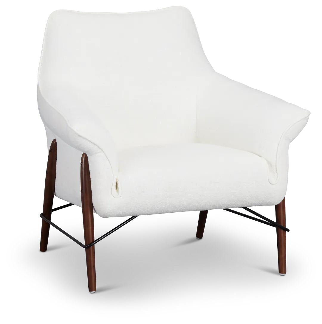 Nathan White Fabric Accent Chair