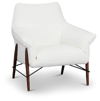 Nathan White Fabric Accent Chair