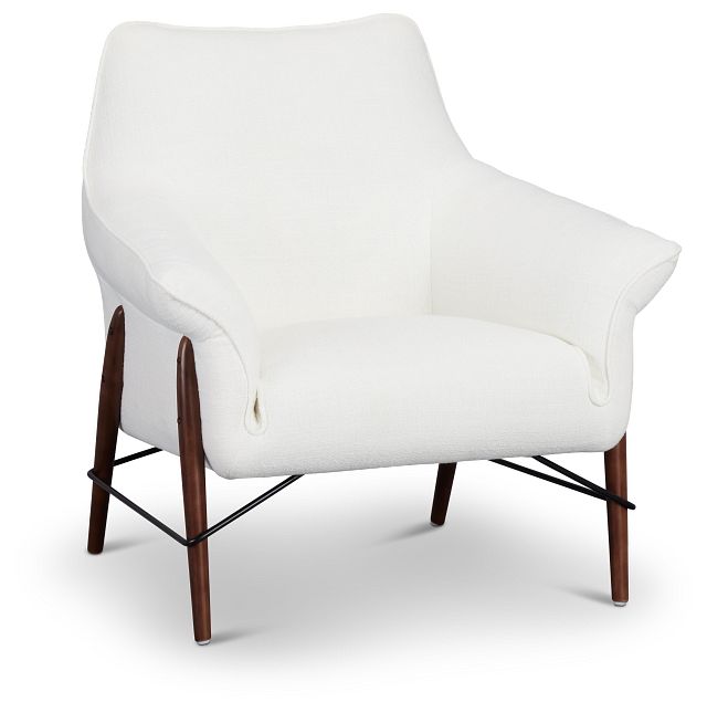 Nathan White Fabric Accent Chair