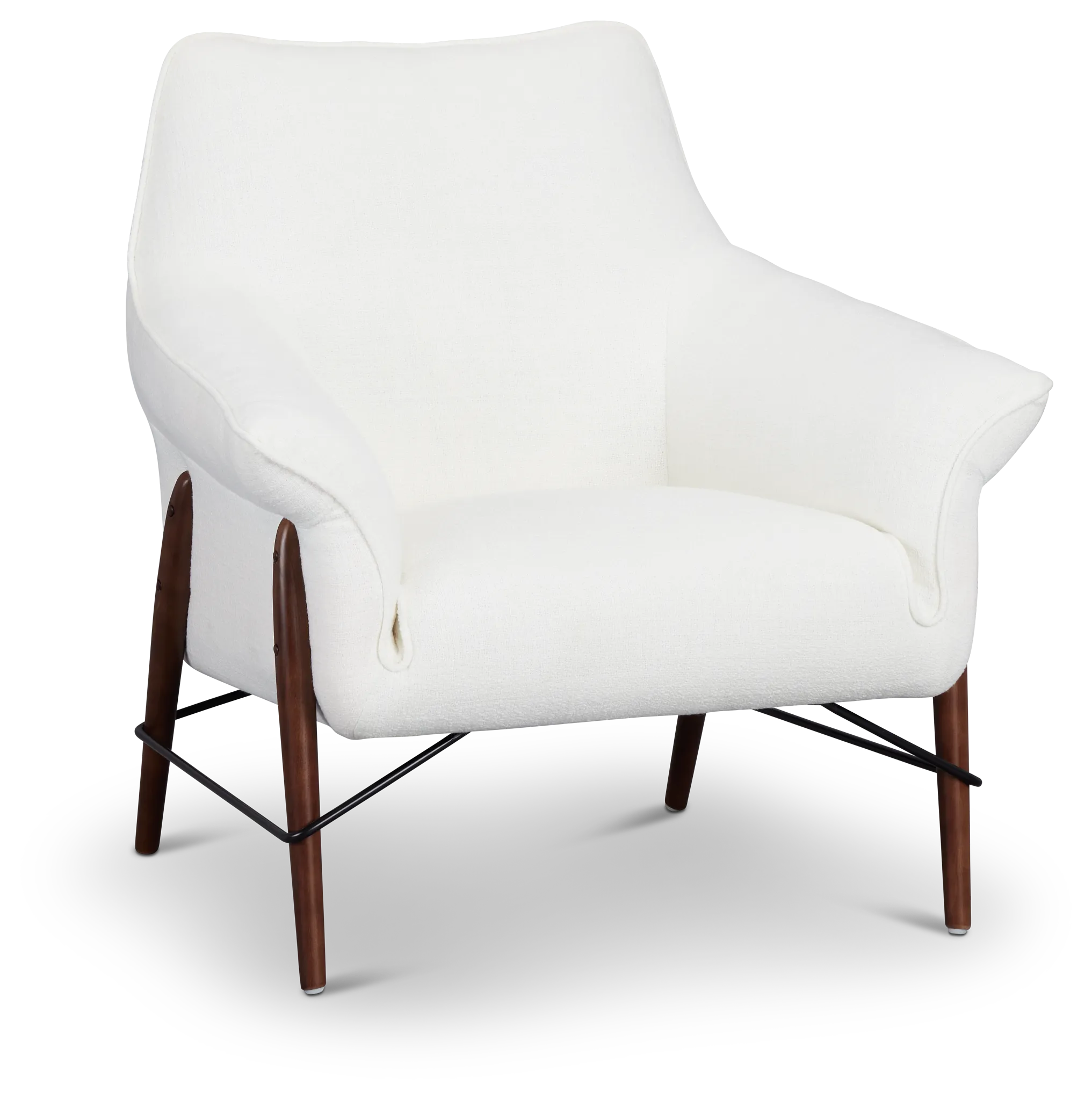 Nathan White Fabric Accent Chair