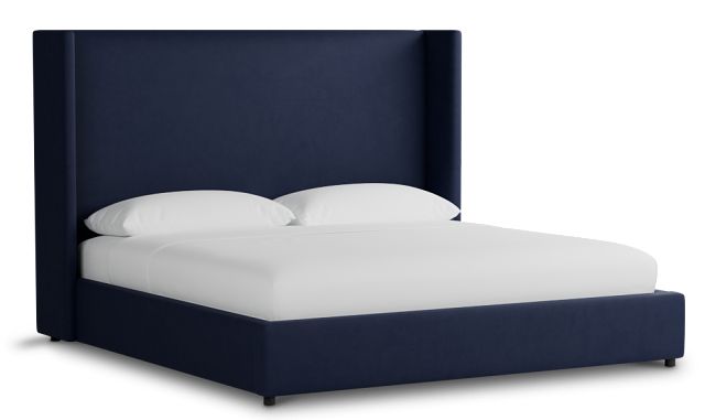 Captiva Joya Dark Blue 60" Upholstered Shelter Bed