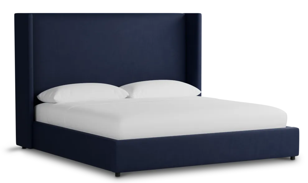 Captiva Joya Dark Blue 60" Upholstered Shelter Bed