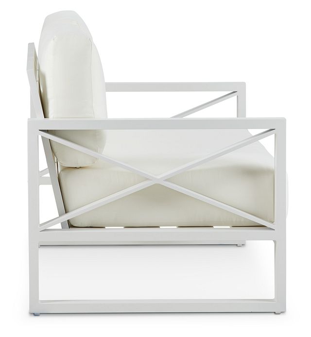 Linear White Aluminum Loveseat