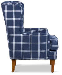 Leyla Dark Blue Fabric Accent Chair
