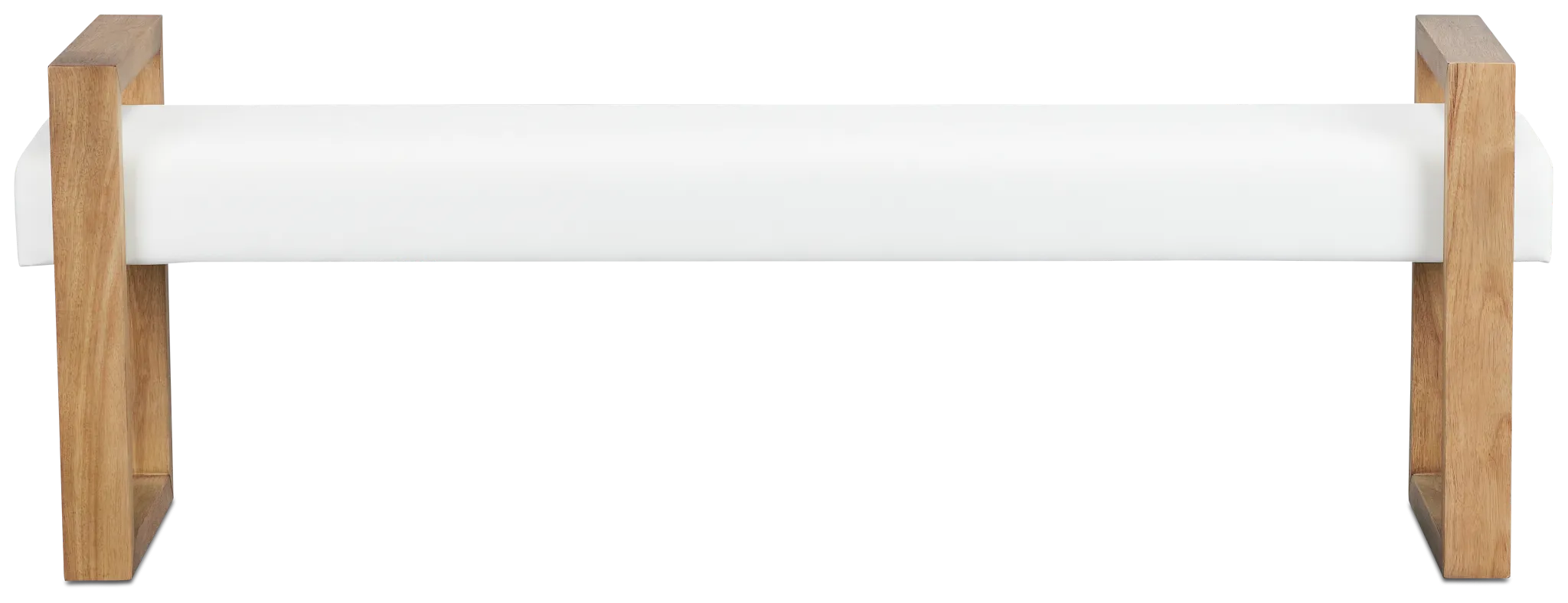 Haven White Upholstered Dining Bench