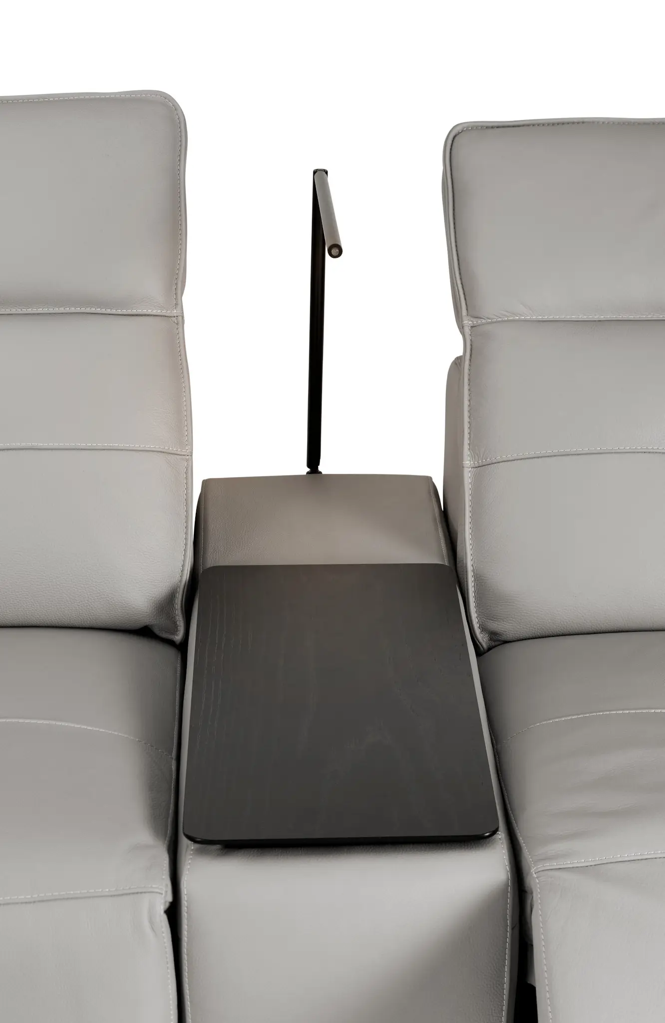 Reva Gray Leather Medium Triple Power 2-arm Sectional Reva Gray Leather Medium Triple Power 2-arm Sectional