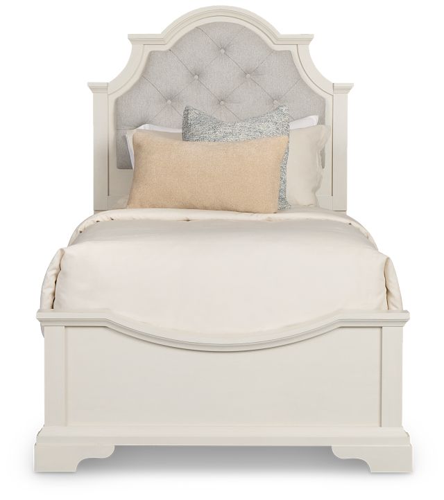 Charlotte White Uph Panel Bed