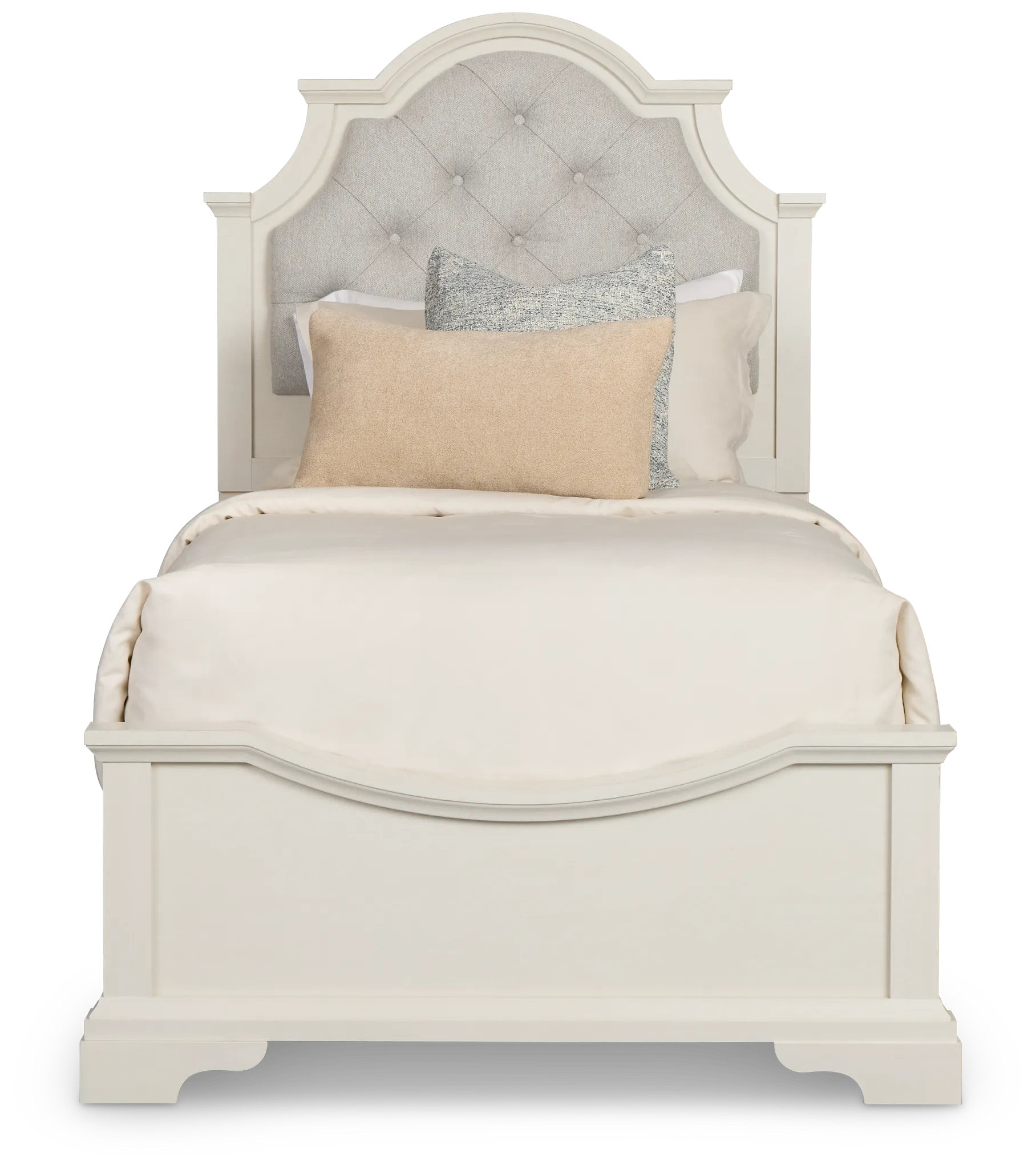 Charlotte White Uph Panel Bed