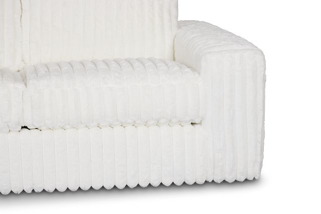 Teddy White Fabric Small Left Chaise Sectional