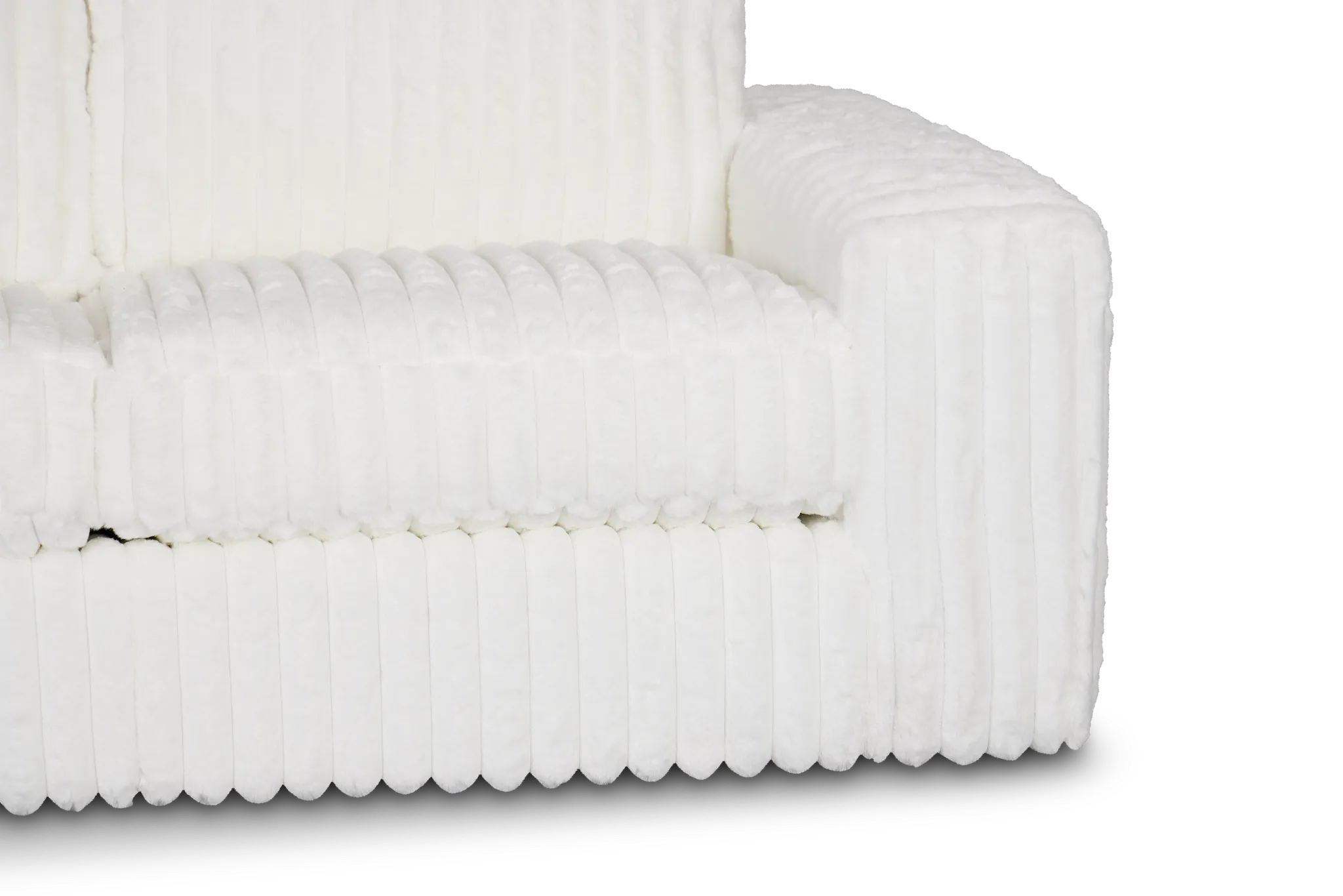 Teddy White Fabric Small Left Chaise Sectional