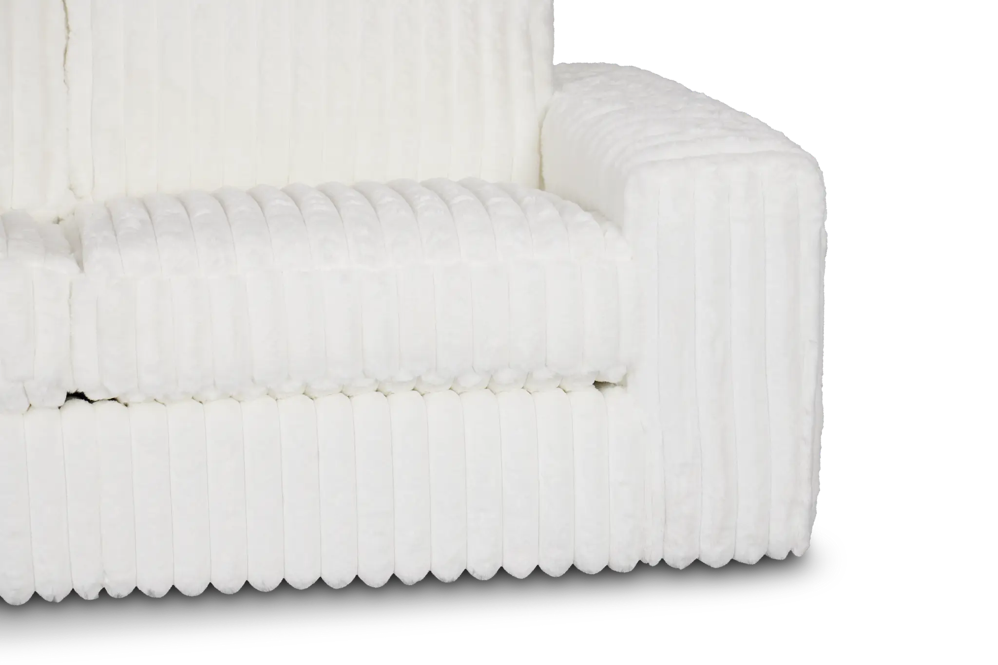 Teddy White Fabric Small Left Chaise Sectional Teddy White Fabric Small Left Chaise Sectional