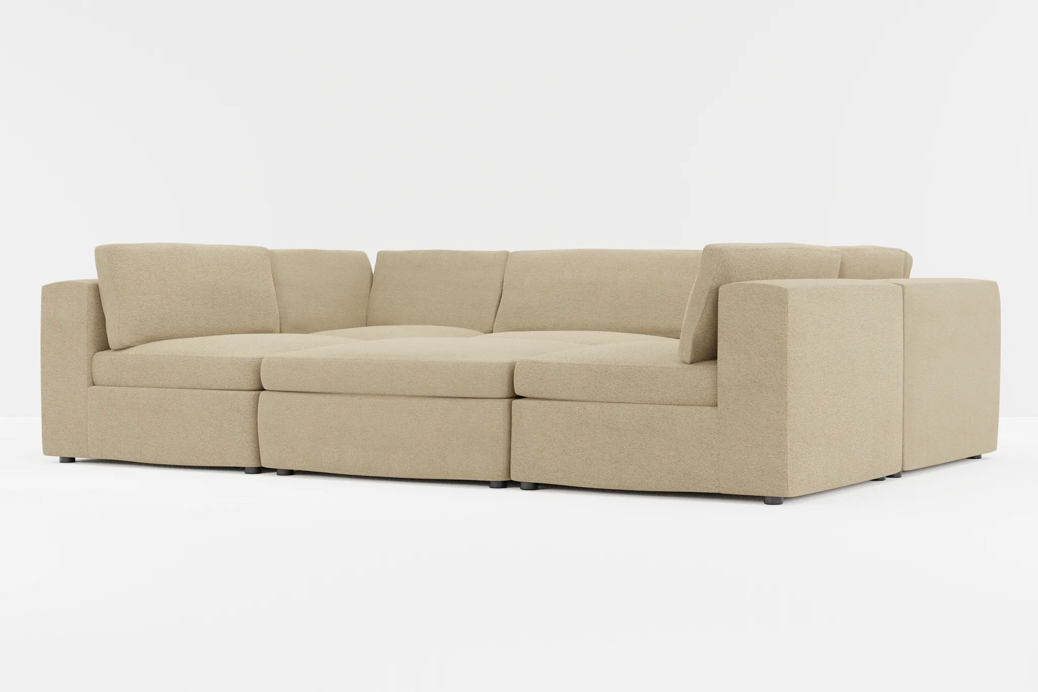 Destin Elite Taupe Fabric 6-piece Pit Sectional