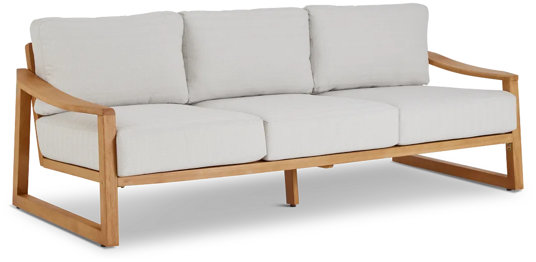 Tobago Light Tone Sofa With Gray Cushions