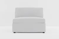 Destin Delray Light Gray Fabric Armless Chair