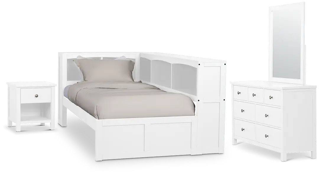 Charleston White Corner Bookcase Bedroom Charleston White Corner Bookcase Bedroom