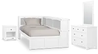 Charleston White Corner Bookcase Bedroom