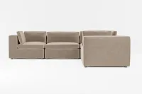 Destin Joya Beige Velvet 5-piece Modular Sectional