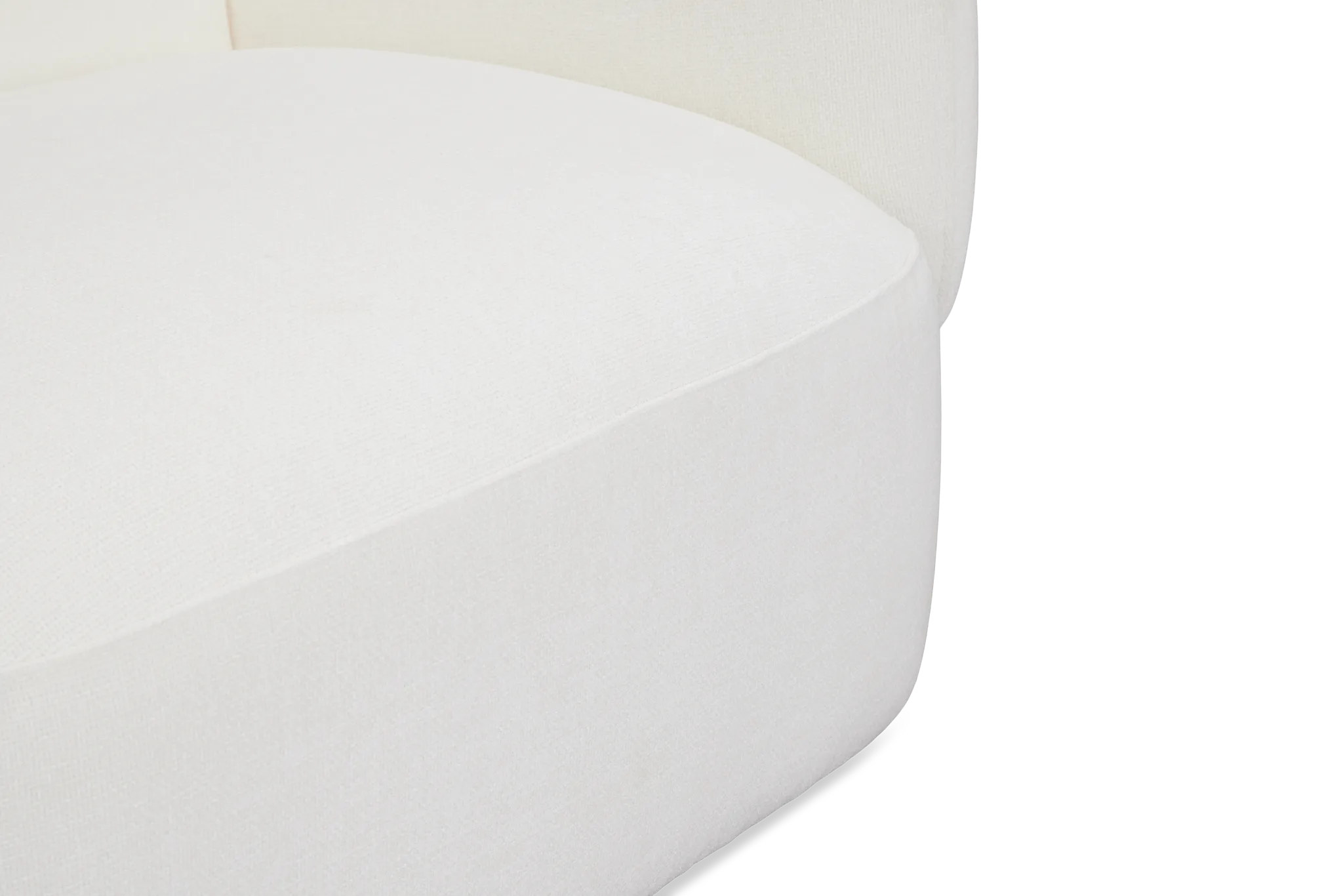 Halsey White Fabric Large Right Cuddler Sectional