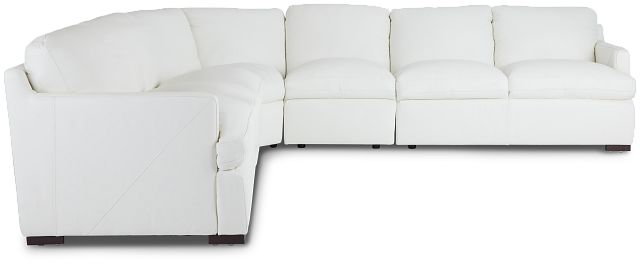 Amari White Leather Large Two-arm Sectional