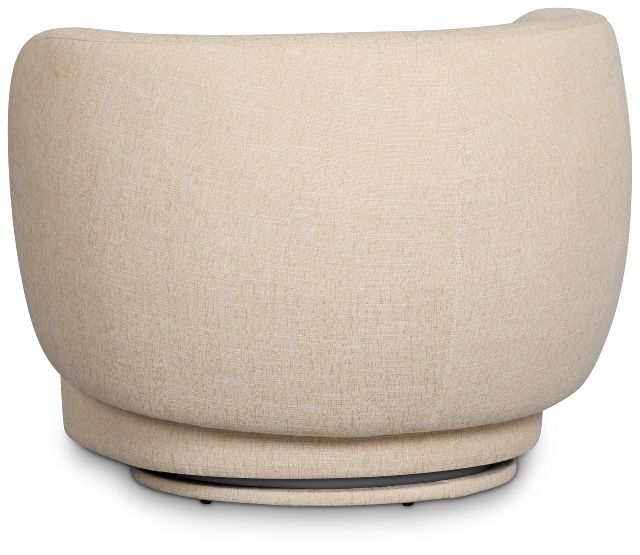 Cleo Beige Fabric Swivel Accent Chair