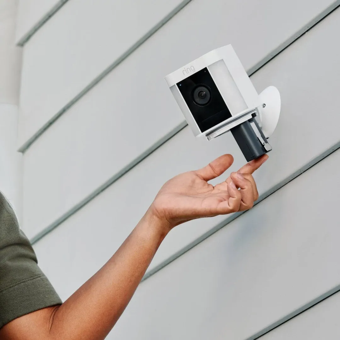 Ring Spotlight Cam Plus Battery White Outdoor Security Cameras